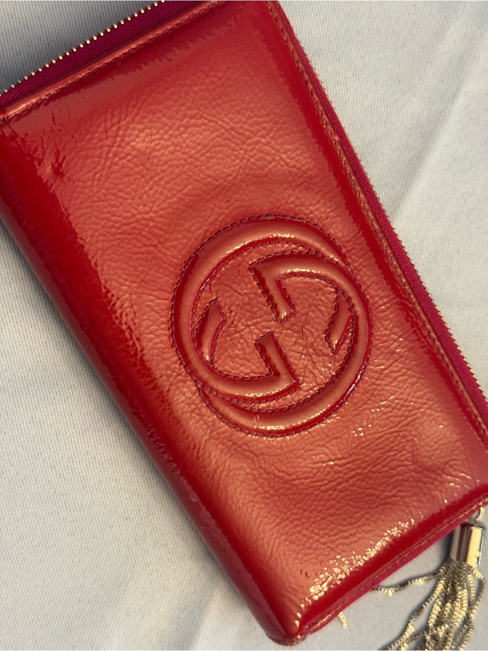 Gucci SoHo Patent Leather Zip Wallet